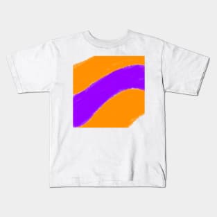 orange purple watercolor abstract texture Kids T-Shirt
